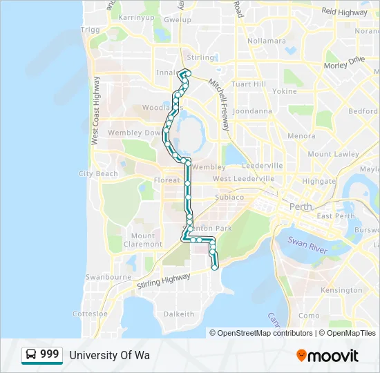 999 Bus Line Map