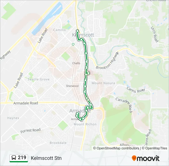 219 Bus Line Map