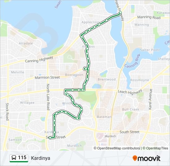 115 bus Line Map