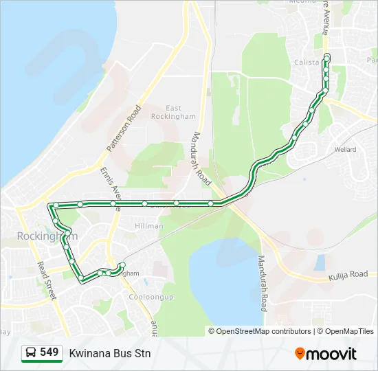 Mapa de 549 de autobús