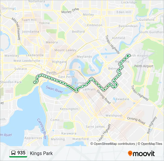 935 Bus Line Map