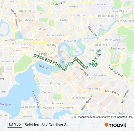 935 Bus Line Map