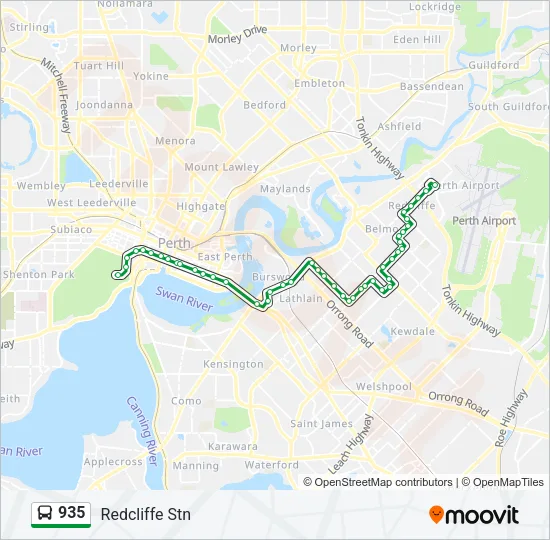935 Bus Line Map