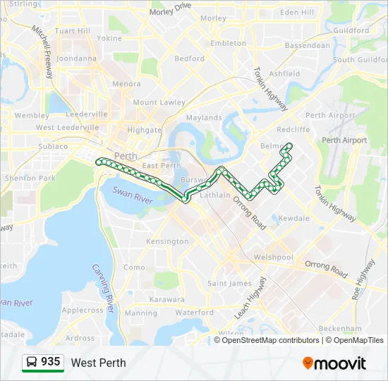 935 Bus Line Map