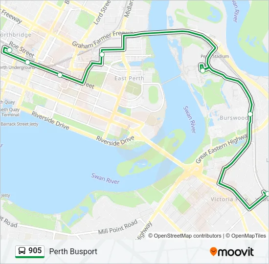 905 Bus Line Map