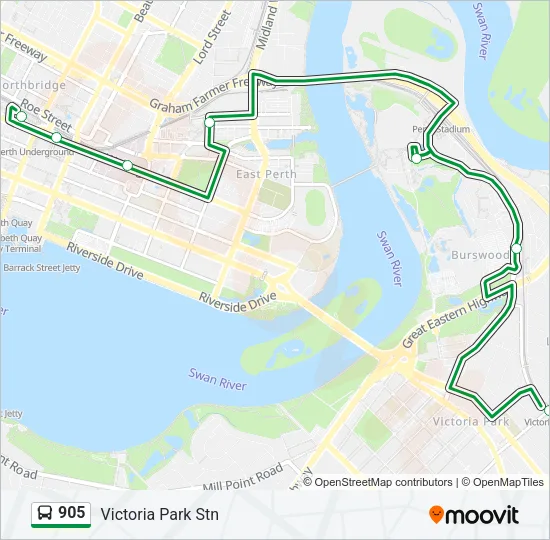 905 Bus Line Map