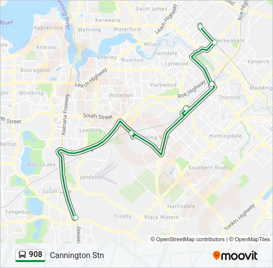 908 Bus Line Map