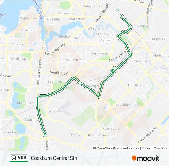 908 Bus Line Map