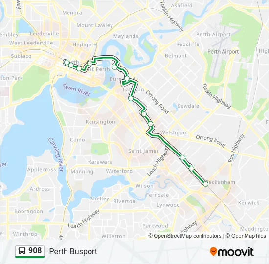 908 Bus Line Map