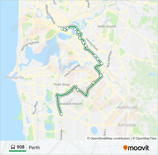 908 Bus Line Map