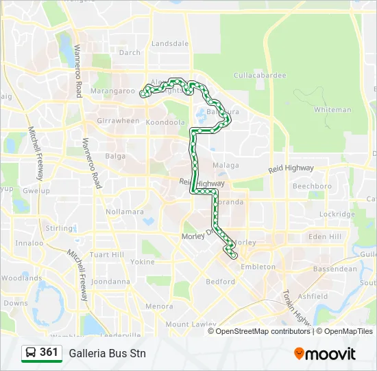 361 Bus Line Map