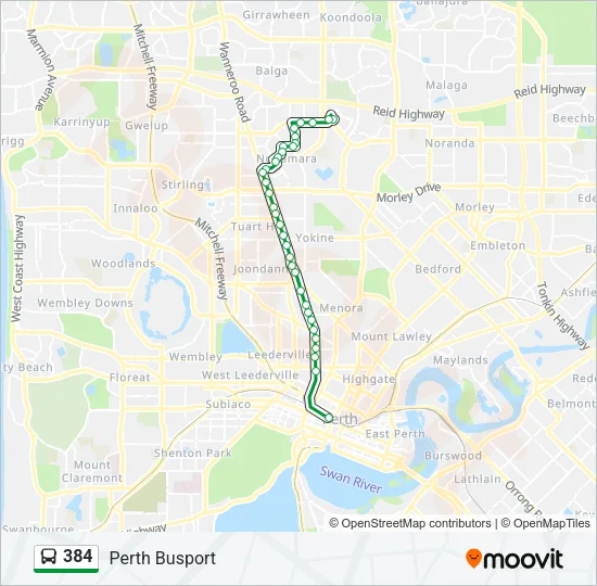 384 Bus Line Map
