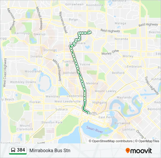 384 Bus Line Map