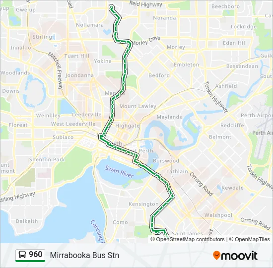 960 Bus Line Map
