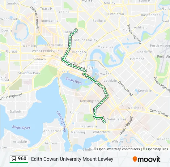 960 Bus Line Map