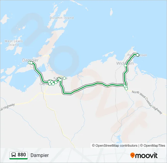 880 Bus Line Map