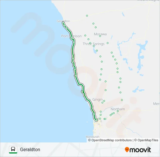 GERALDTON Bus Line Map