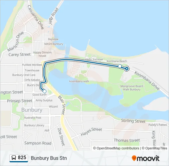 825 Bus Line Map