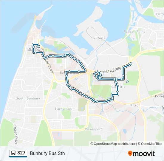 827 Bus Line Map