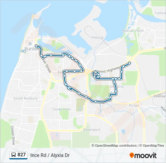 827 Bus Line Map
