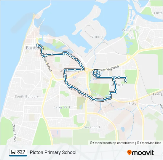827 Bus Line Map
