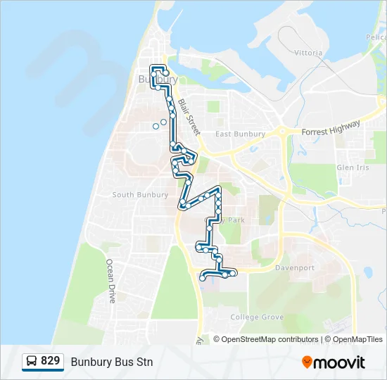 829 Bus Line Map