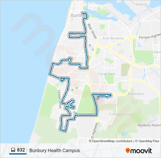 832 Bus Line Map