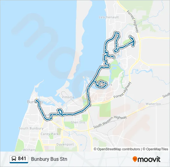 841 Bus Line Map