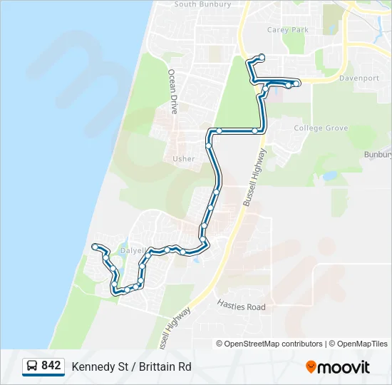 842 Bus Line Map