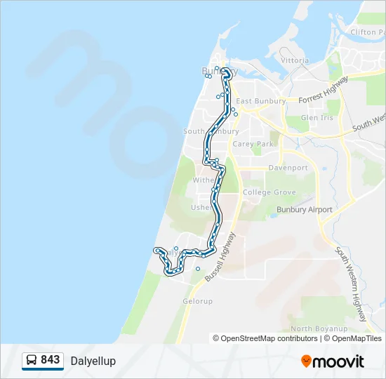 843 Bus Line Map