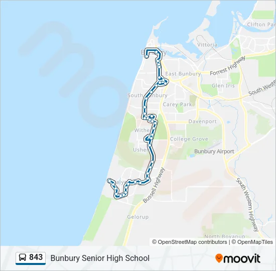 843 Bus Line Map