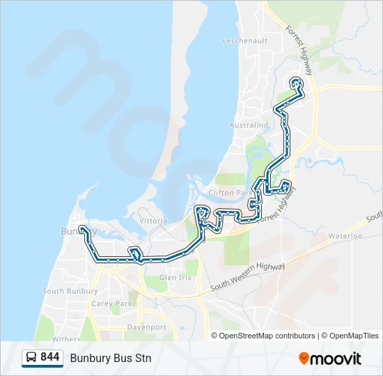 844 Bus Line Map