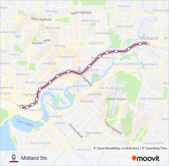 MIDLAND LINE Train Line Map