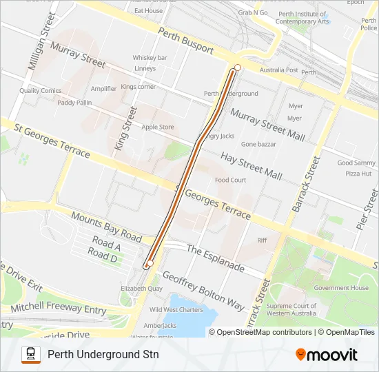 MANDURAH LINE Train Line Map
