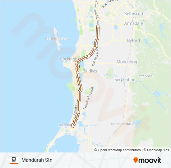 MANDURAH LINE Train Line Map