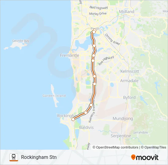 MANDURAH LINE Train Line Map