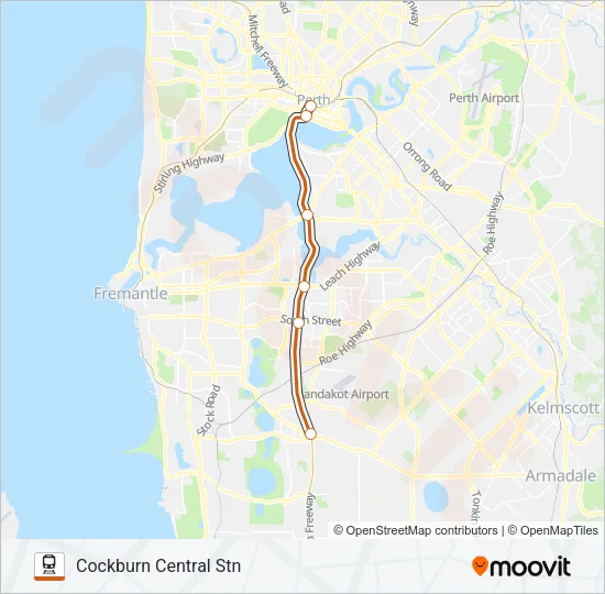 MANDURAH LINE Train Line Map