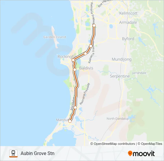 MANDURAH LINE Train Line Map