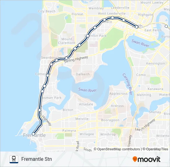 FREMANTLE LINE Train Line Map
