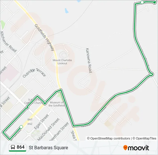 864 Bus Line Map