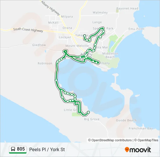 805 Bus Line Map