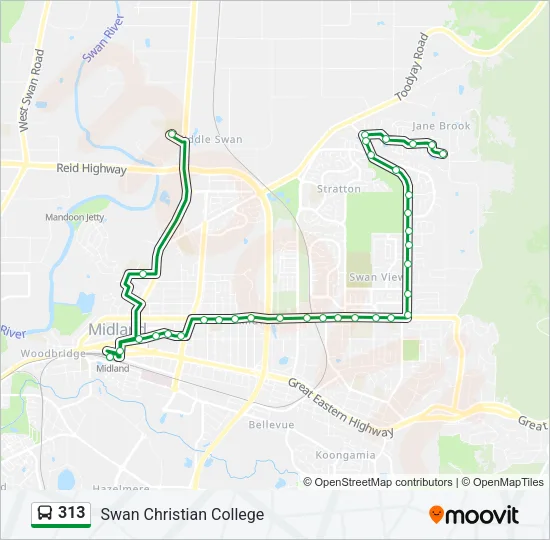 313 Bus Line Map