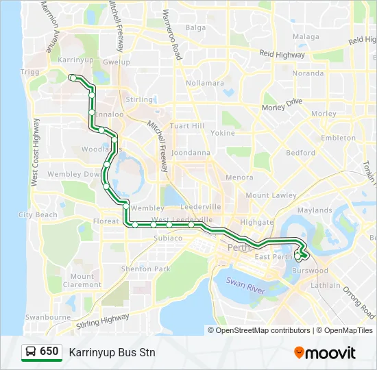 650 Bus Line Map