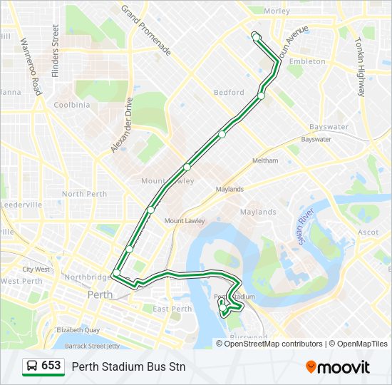 653 Bus Line Map