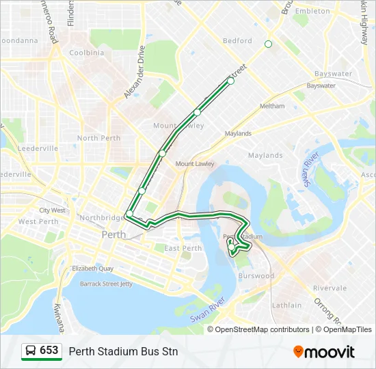 653 Bus Line Map