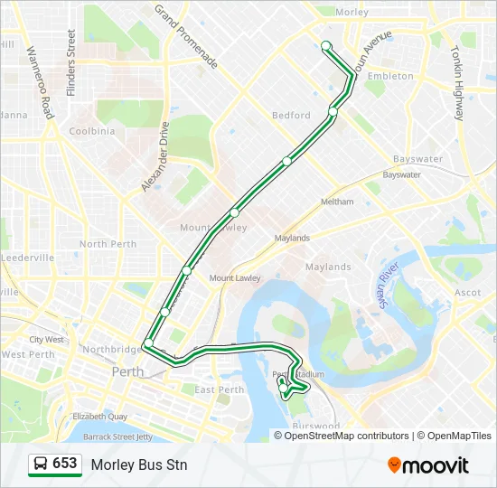 653 Bus Line Map