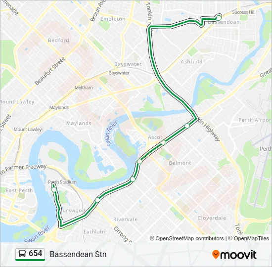 654 Bus Line Map