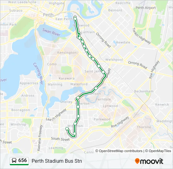 656 Bus Line Map