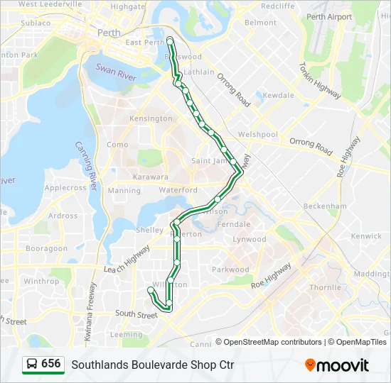 656 Bus Line Map