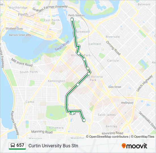 657 Bus Line Map